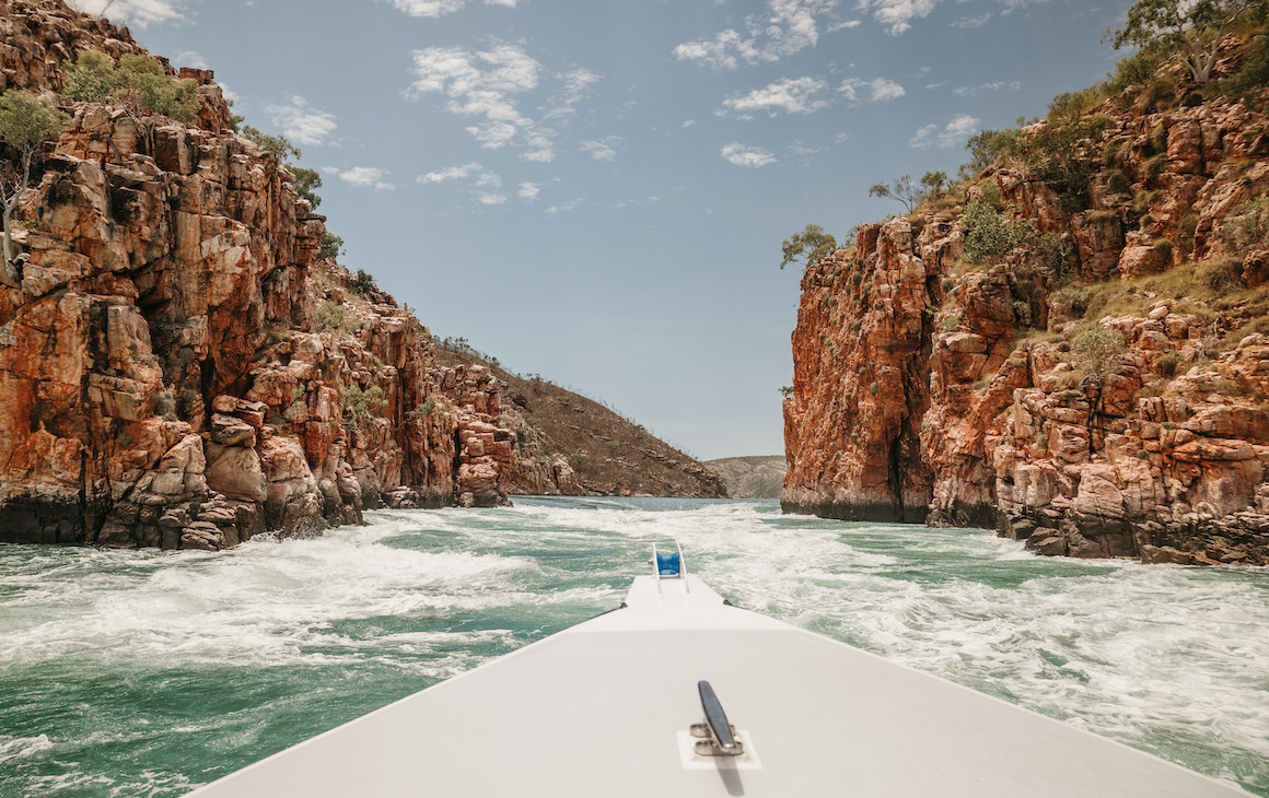 view of Horizontal Falls from the boat