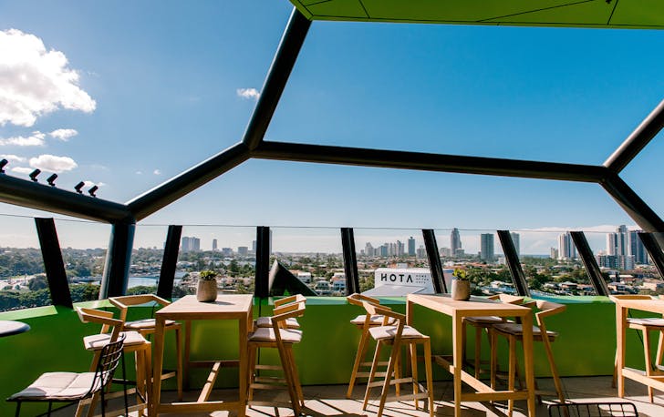 a rooftop bar overlooking the gold coast
