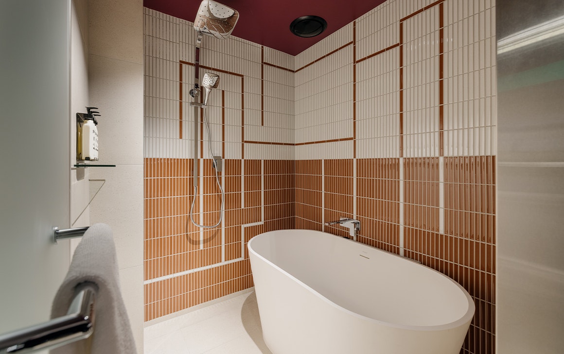 bathroom in room at hotel indigo