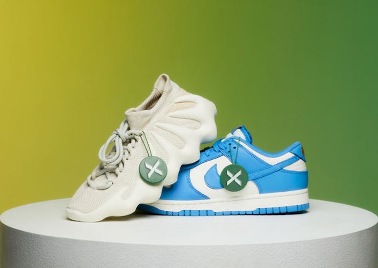 StockX Yeezy and Nike sneakers on display. 