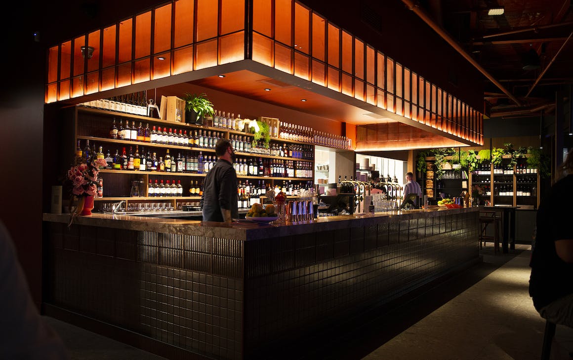a dimly lit bar in Perth