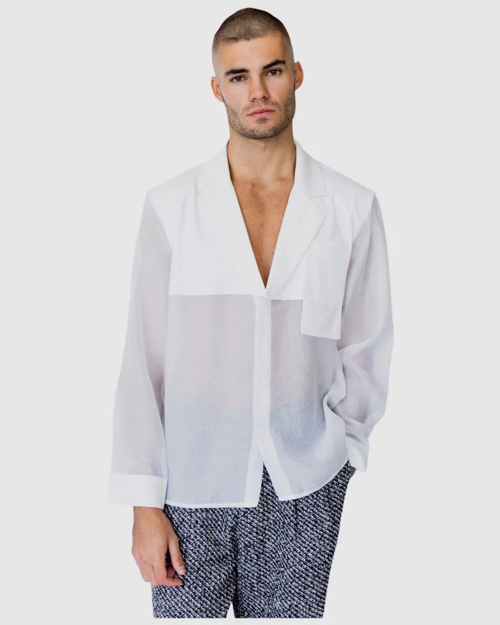 Isaiah Collared Sheer Shirt