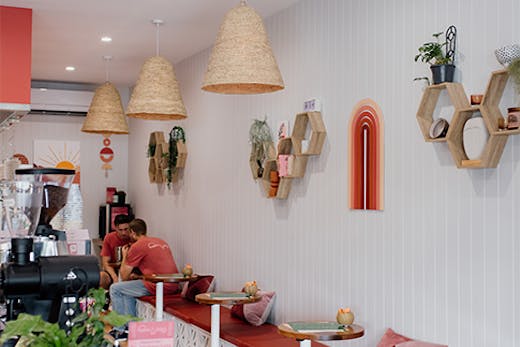 the interior of a cafe