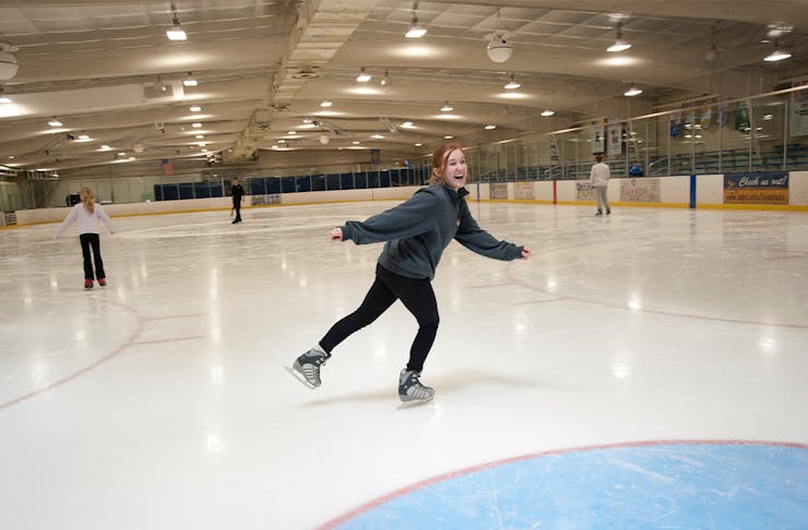 a woman ice skating