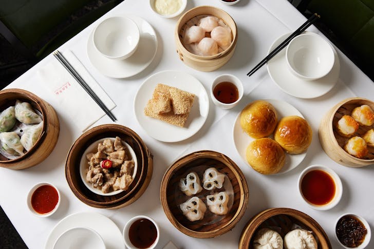 The Royal Palace, yum cha, table filled with Chinese dishes