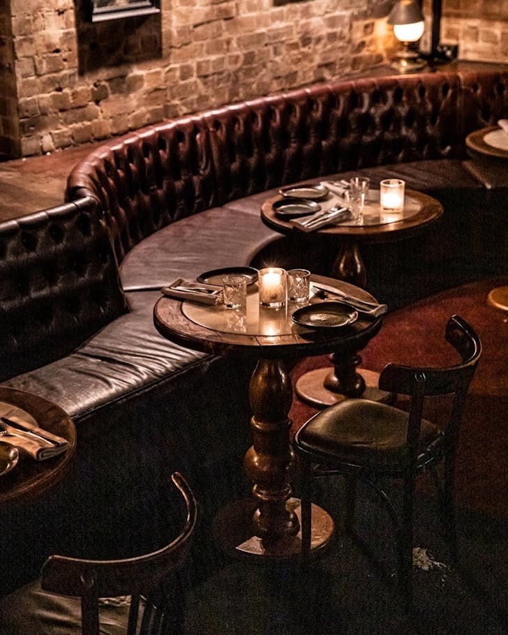 big poppas, table next to leather booth