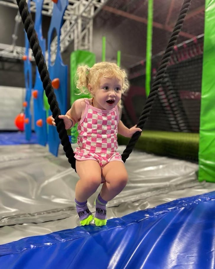 A kid at Flip Out in Perth