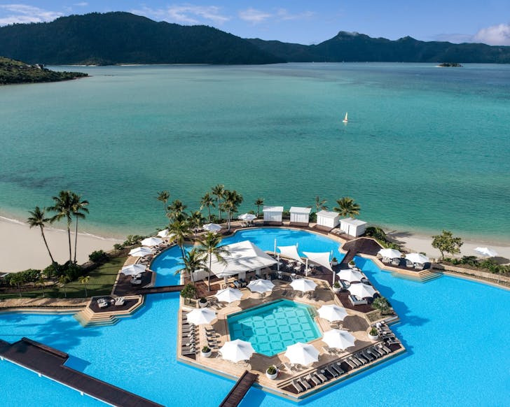 the huge lagoon pool at the intercontinental hayman great barrier reef in the whitsundays