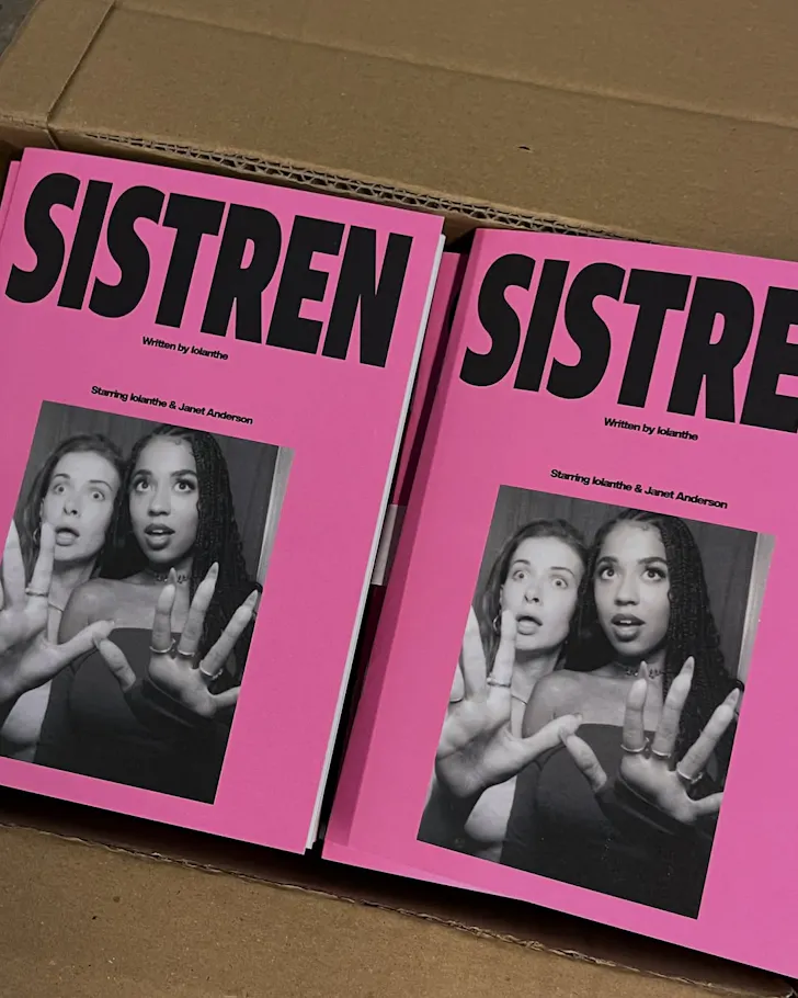 Sistren pamphlets featuring a black and white photobooth portrait