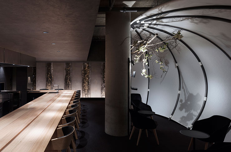 An opulent interior in one of Melbourne CBD's best restaurants, Ishizuka.