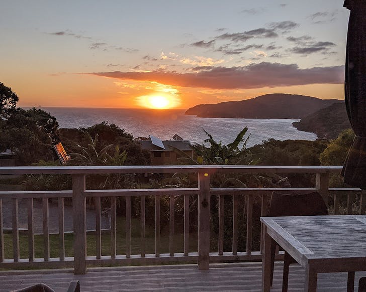 The view from the deck at Jack's Sanctuary on Great Barrier Island.