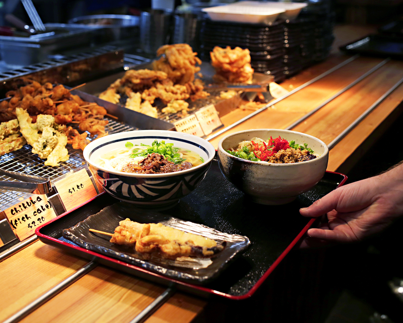 A tray of udon noodles at Hifumiyau Japanese in Perth