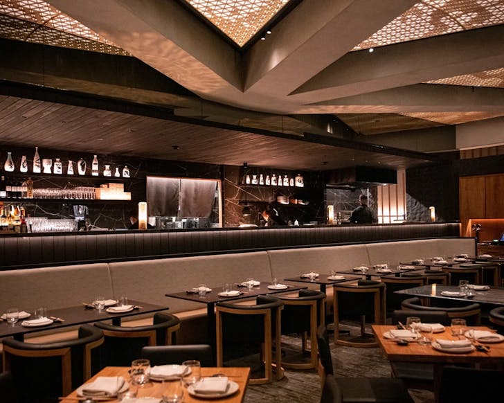 the modern dining room at sydney japanese restaurant kazan