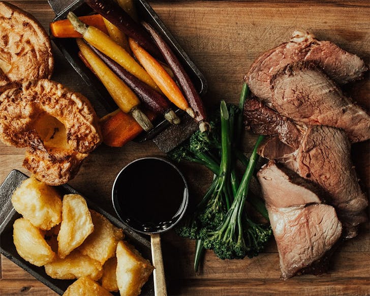 The delectable roast at Jervois Steak House with meat and all the trimmings.