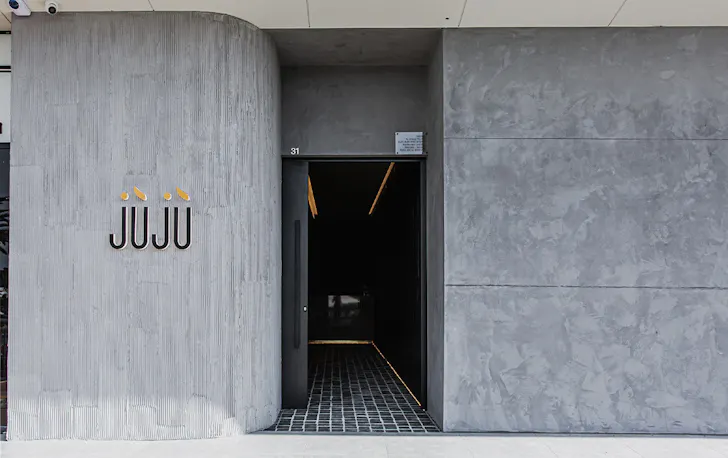 the front entrance of juju