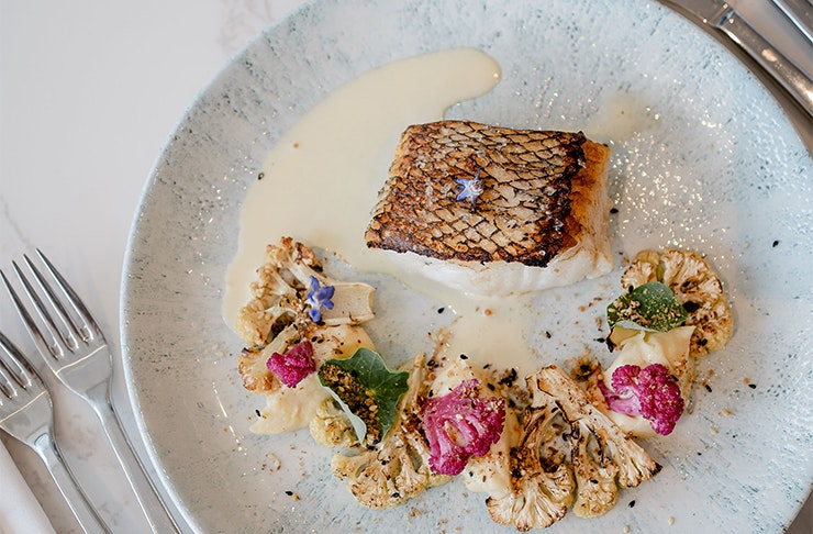 a shot of an intricate fish dish 