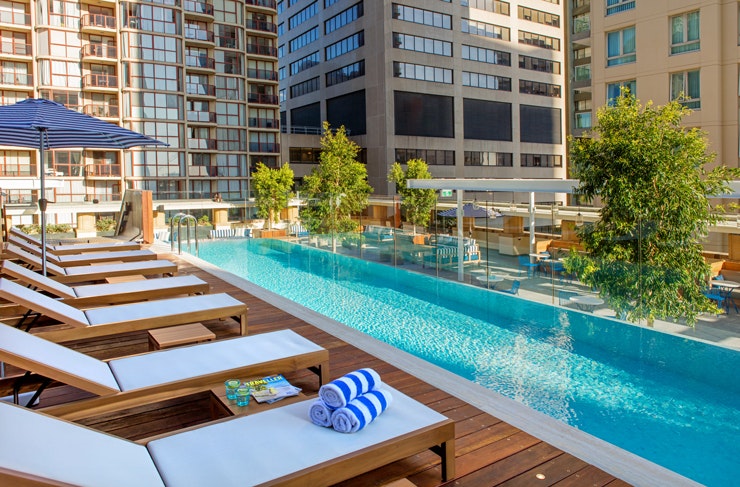 The rooftop pool at Kimpton Margot Sydney