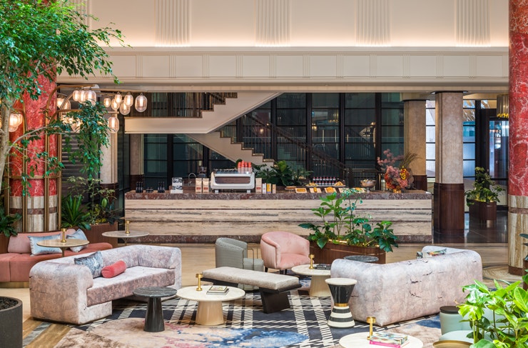 Lounges in the foyer at Kimpton Margot Sydney