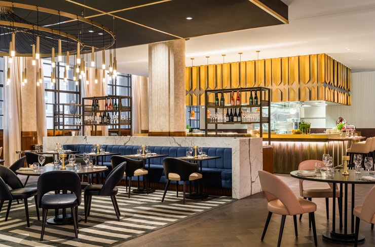 The dining room at Luke's Kitchen restaurant at Kimpton Margot Sydney