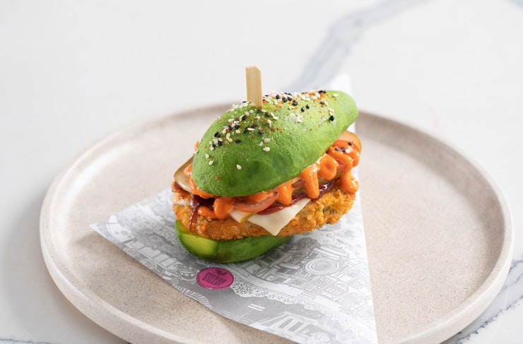 An avocado burger