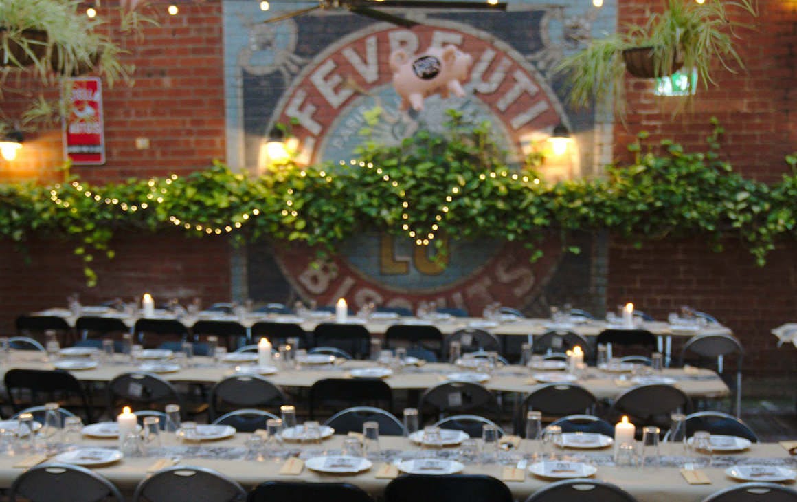 long tables at The Belgian Beer Cafe