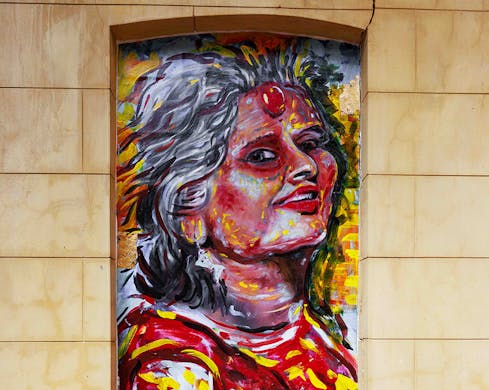 mural at kolkata social, a sydney bengali indian restaurant in newtown on king street 