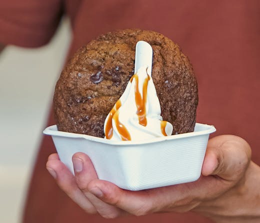 Soft serve and cookie from Kuki