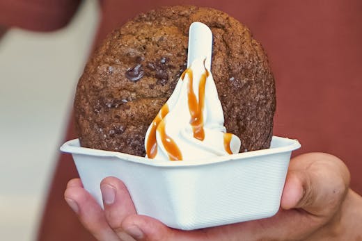 Soft serve and cookie from Kuki