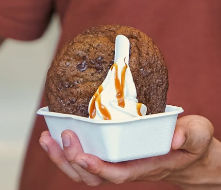 Soft serve and cookie from Kuki