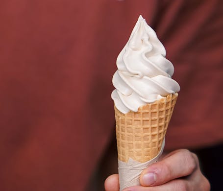 A cone with soft serve from Kuki