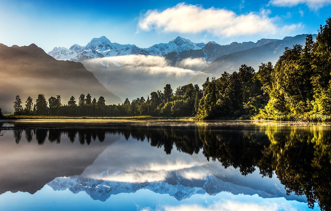 Lake Matheson at sunrise