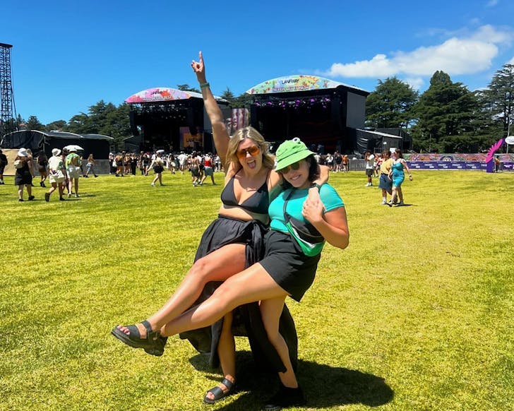two women at music festival