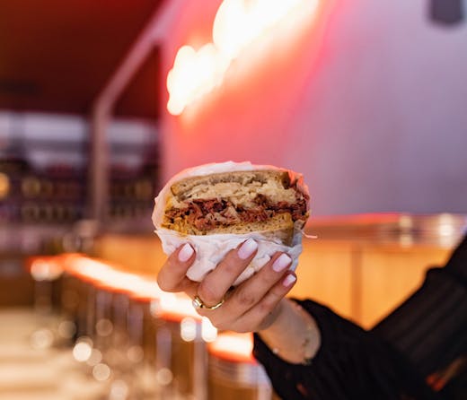 A sandwich from Lenny Briskets