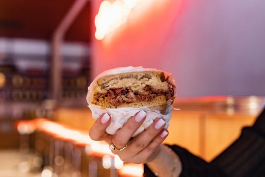 A sandwich from Lenny Briskets
