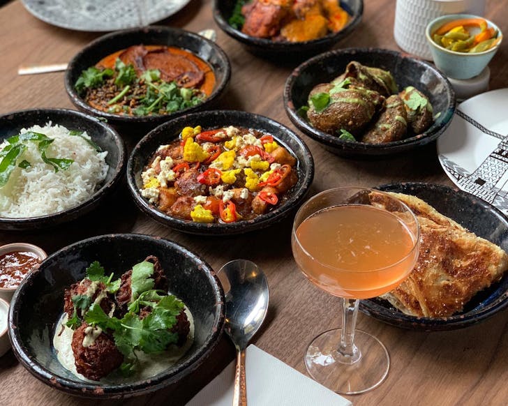 A table full of Indian dishes at Lions and Tigers in Fremantle