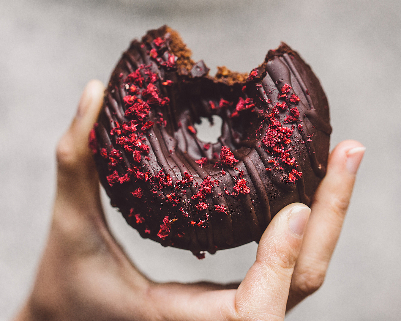 A delicious chocolate donut from Little Bird Organics