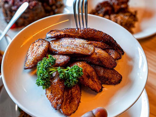 A plate of plantain from Little Lagos in Enmore in Sydney. 