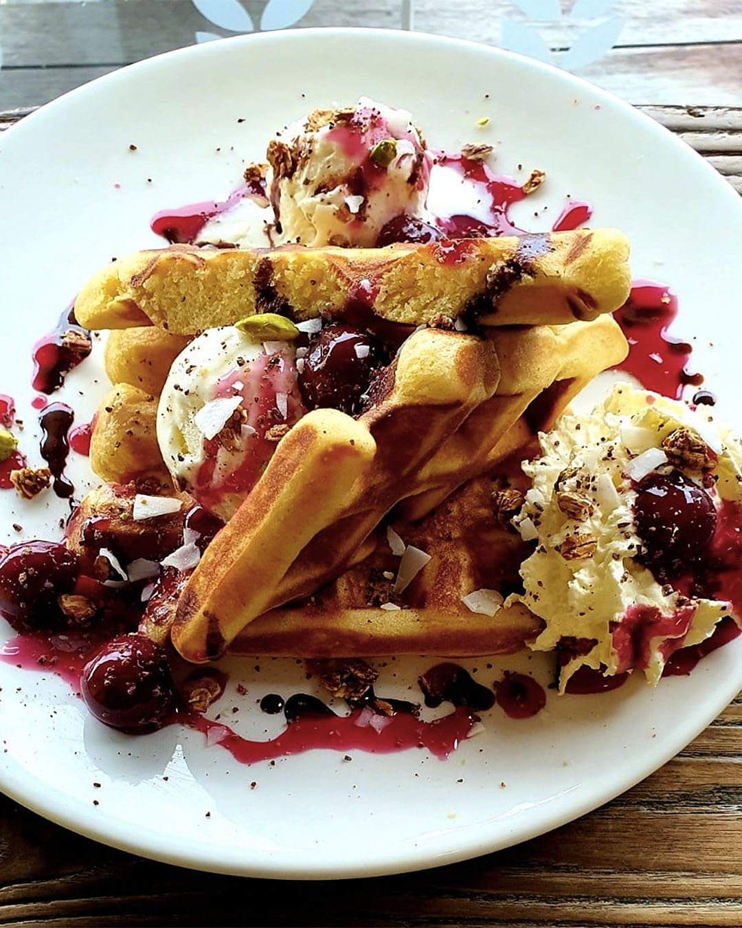 Delicious looking waffles at Little Bread & Butter