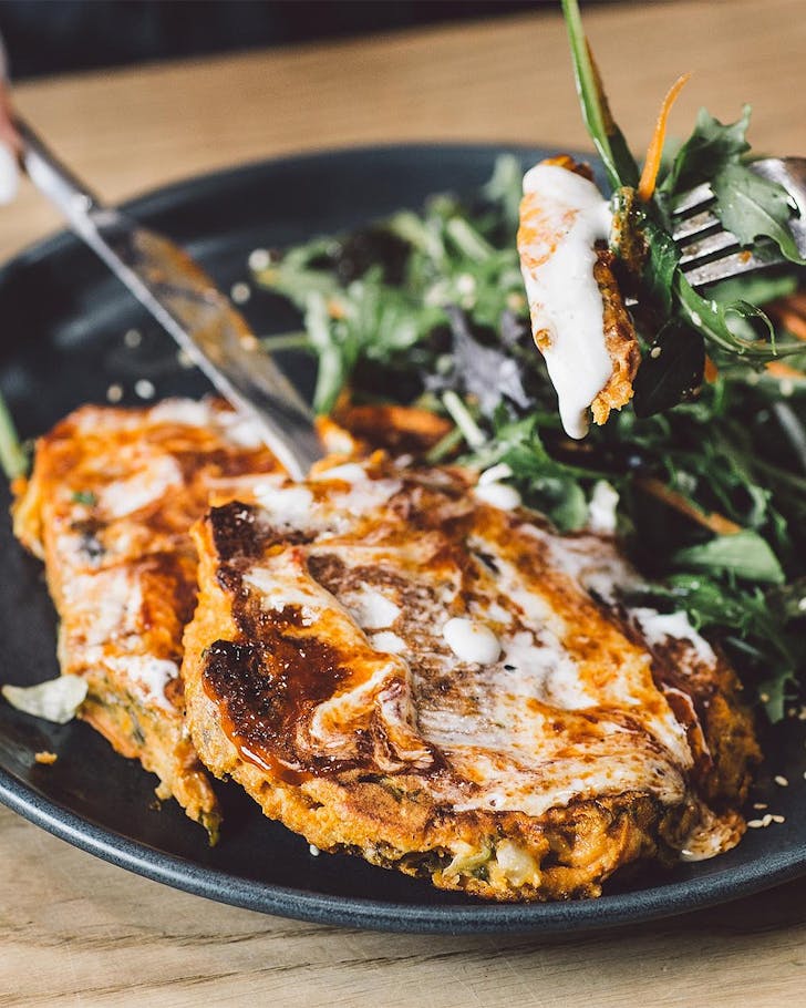 The kimchi pancake at Little Bird Kitchen.