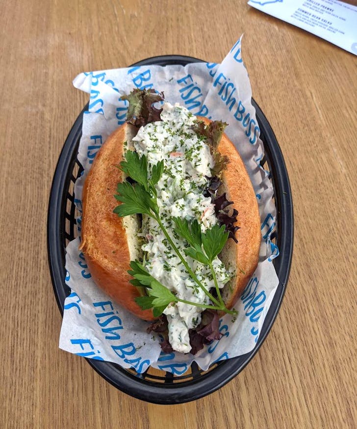 A lobster roll from Fish Boss