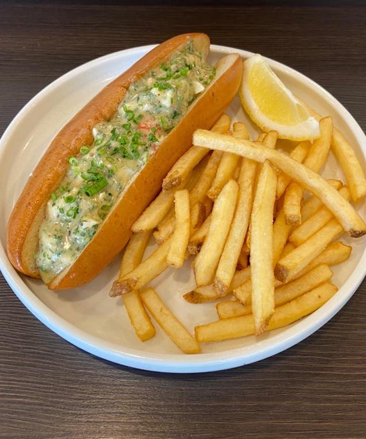 A lobster roll and chips from Kails Bros Leederville