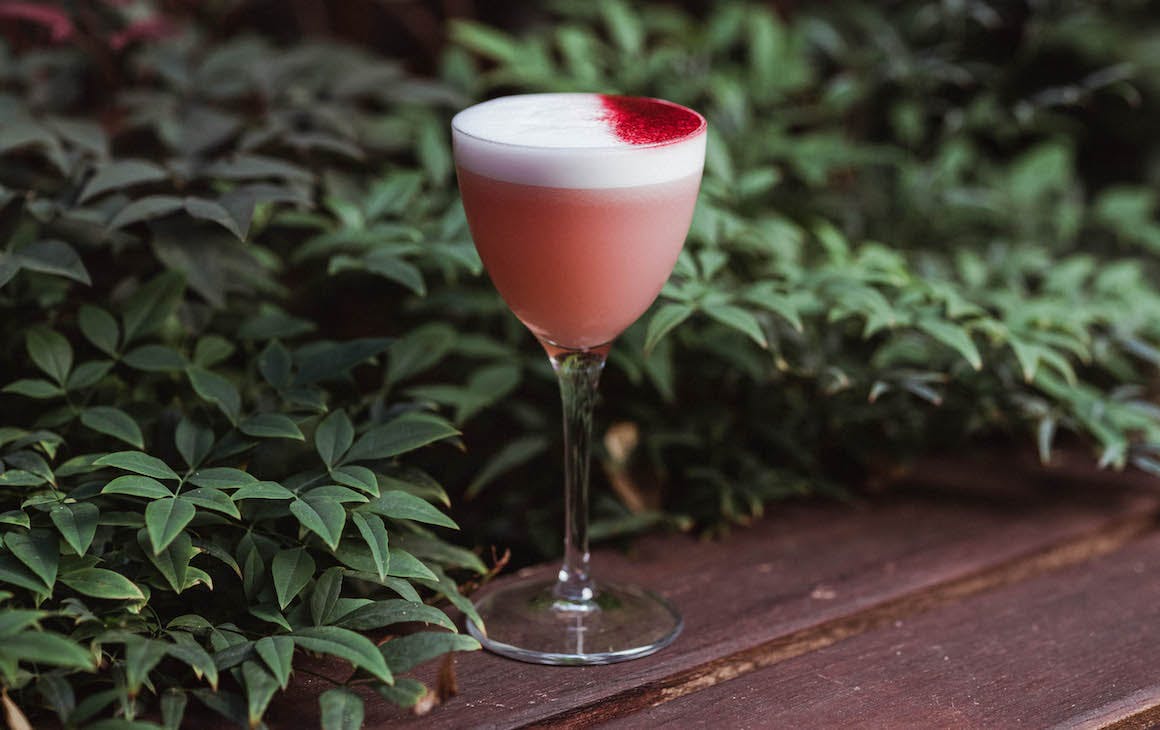 a beautiful hibiscus cocktail from the new Koh Samui Lone Traveller experience