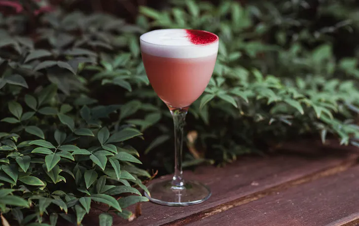 a beautiful hibiscus cocktail from the new Koh Samui Lone Traveller experience