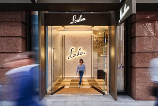 exterior of loulou bistro martin place sydney