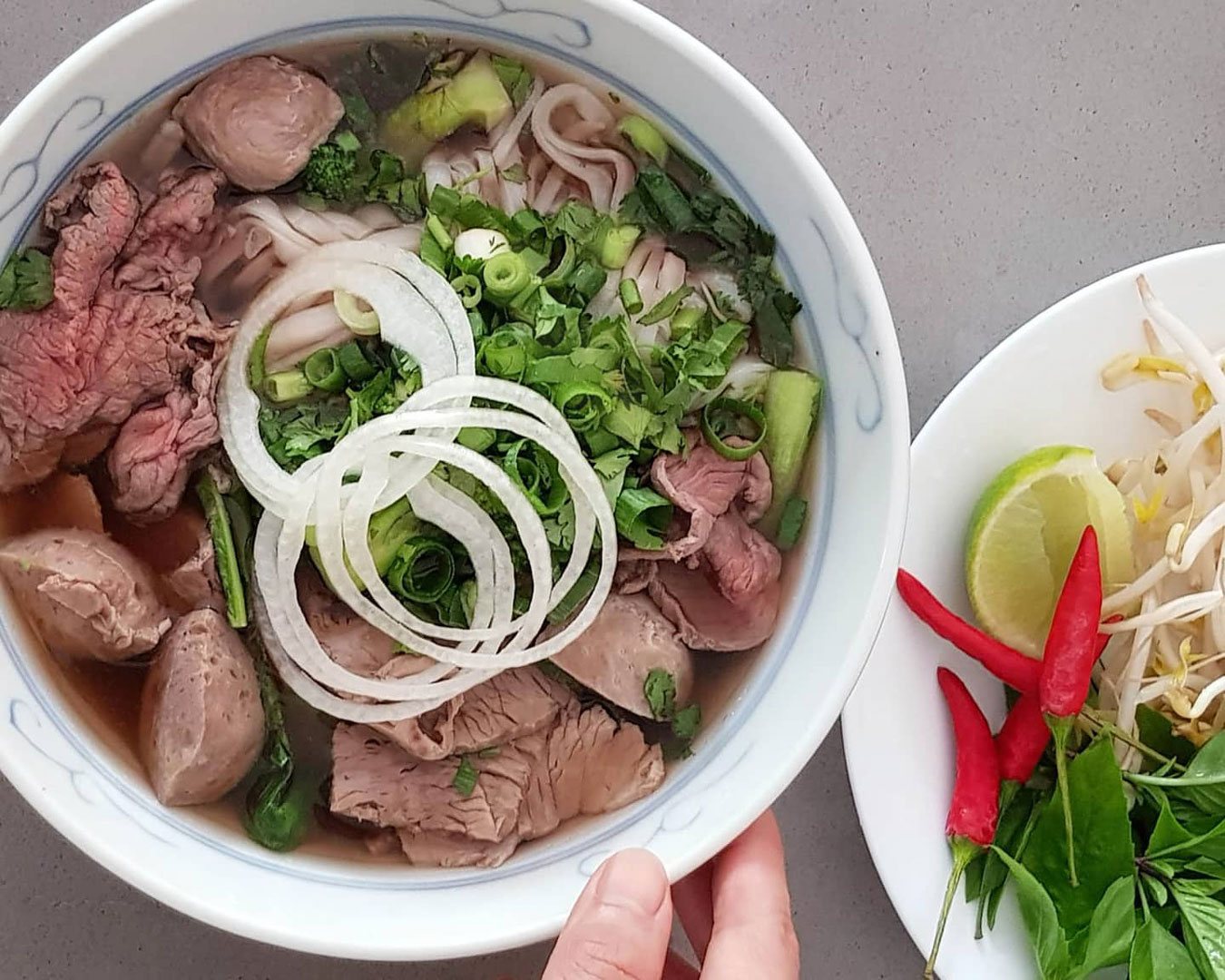 flat lay shot of pho