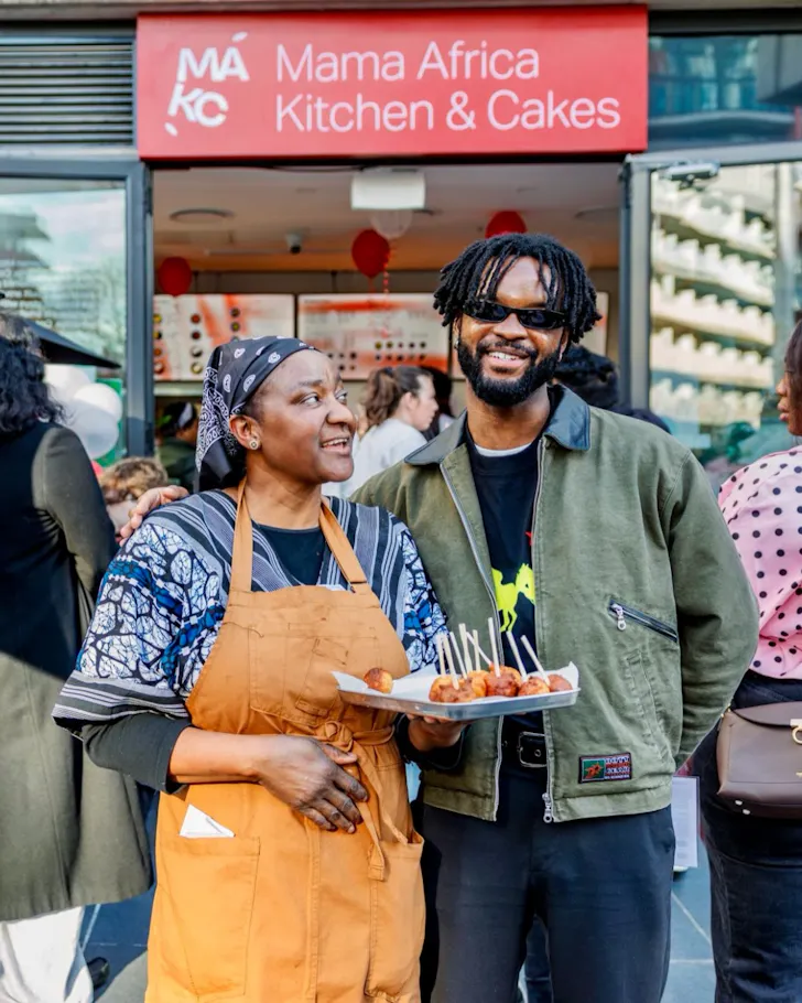 MAKC owners Dorcas and her son outside their new venue.