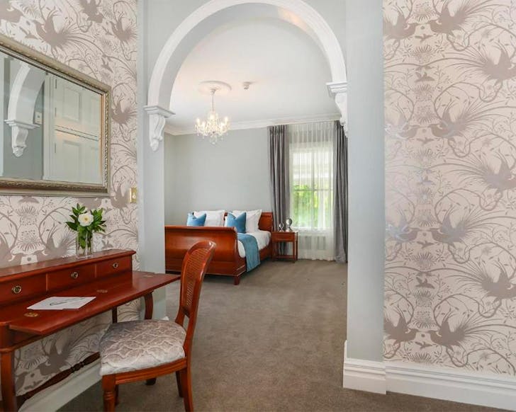 A well appointed room at the Mangapapa Hotel in Hawkes Bay, one of the best luxury hotels in NZ.