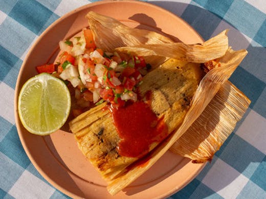 A plate of tamales made by Melbourne's Mas Tamales.