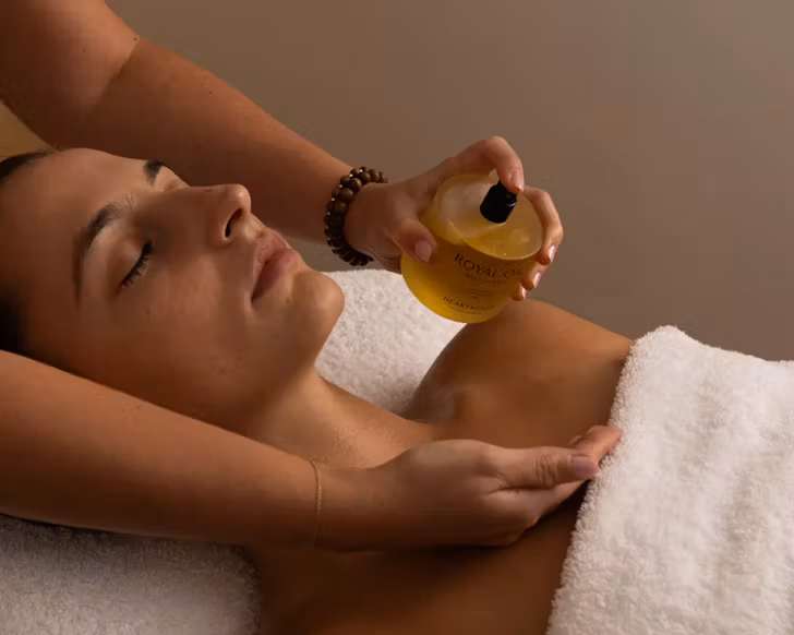 Someone getting a massage at Heartwood 