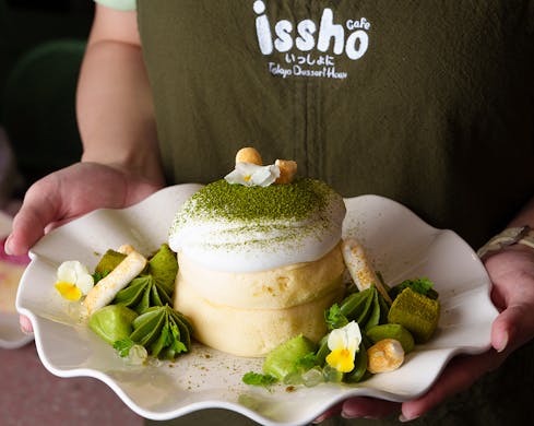 matcha souflee pancakes from issho a japanese cafe and dessert house in haymarket sydney